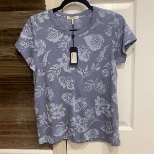 Rag & Bone Blue Floral T Shirt Size M